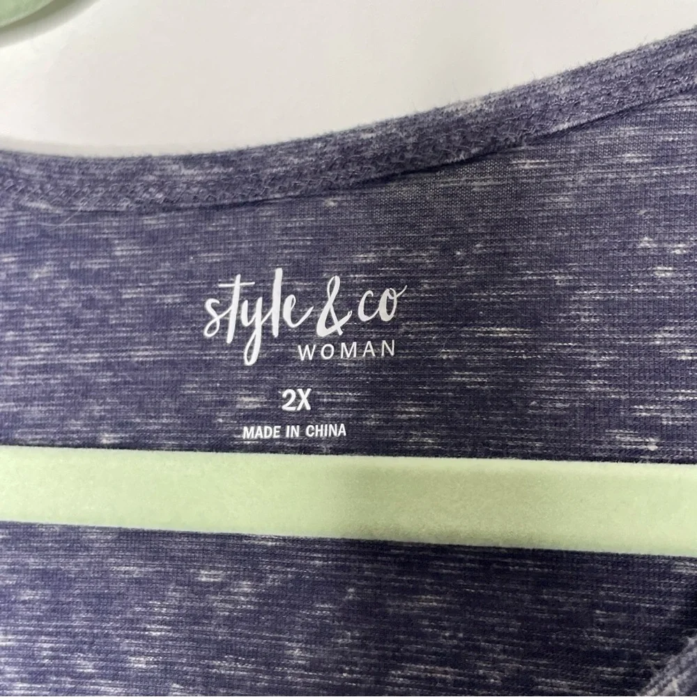 Style & Co. Plus Size Macy’s purple Mandala short sleeve T-Shirt Size 2X - Picture 9 of 9